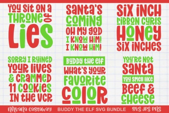 Buddy the Elf Quotes SVG for Crafts