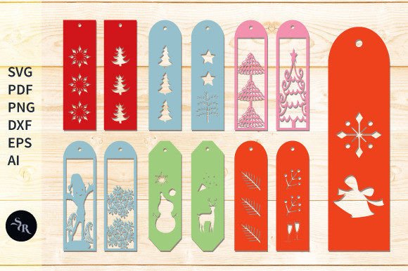 Christmas Bookmarks Paper Cut SVG for Crafts
