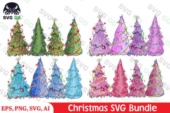 Christmas Tree Bundle SVG for Crafts & Biz