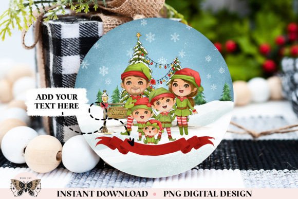 Elf Family of 5 Christmas Sublimation for Crafts