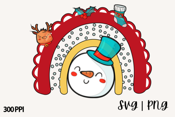Hand Drawn Christmas Rainbow for Crafts