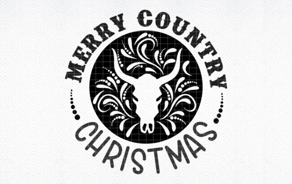 Merry Country Christmas SVG, Cow Skull Crafts