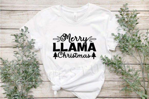 Merry Llama Christmas: A Festive T-Shirt Designs Asset
