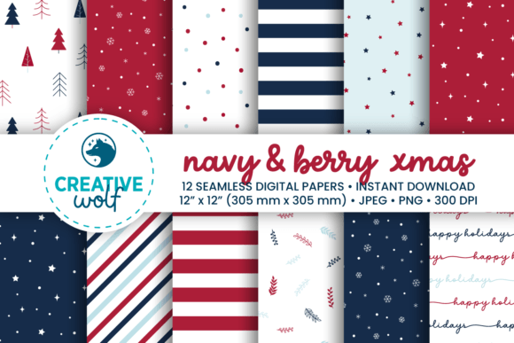 Navy and Berry Xmas Paper: Premium Patterns Review