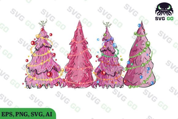 Pink Christmas Tree SVG for Crafts & Gifts