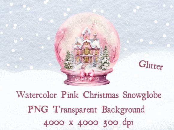 Pink Watercolor Christmas Snowglobe: A Freebies Review