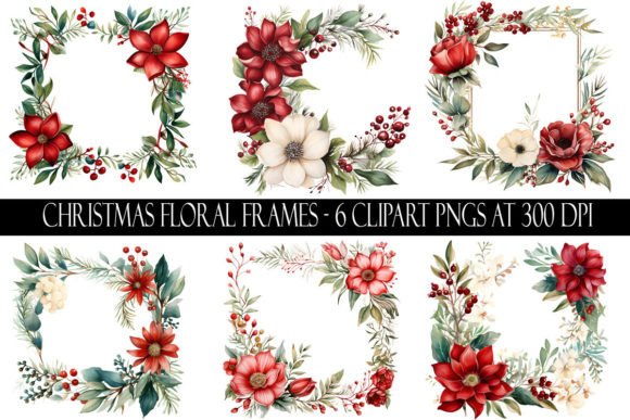 Review: Christmas Floral Frame Clipart for Embroidery