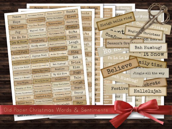 Reviewing Christmas Words Phrases Sentiments Illustrations