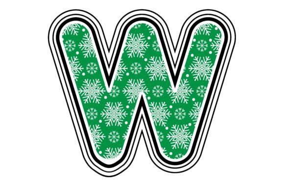 W Christmas Alphabet Png for Crafts & Design